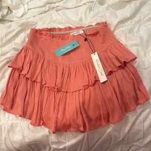 Peach ruffle skirt